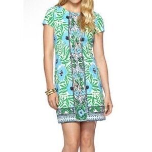 Lily Pulitzer Layton Shift  SeaOat Dress  Cotton Blend Size M